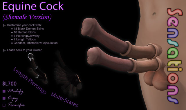 700L Item Shemale Equine Double Cock Customize your cock with