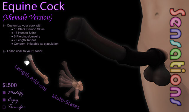  500L Item Shemale Equine Cock Customize your cock with